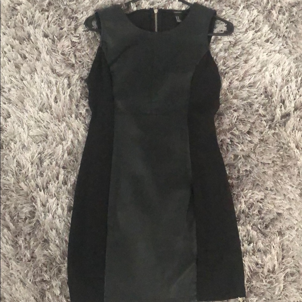Black Faux Leather Block dress